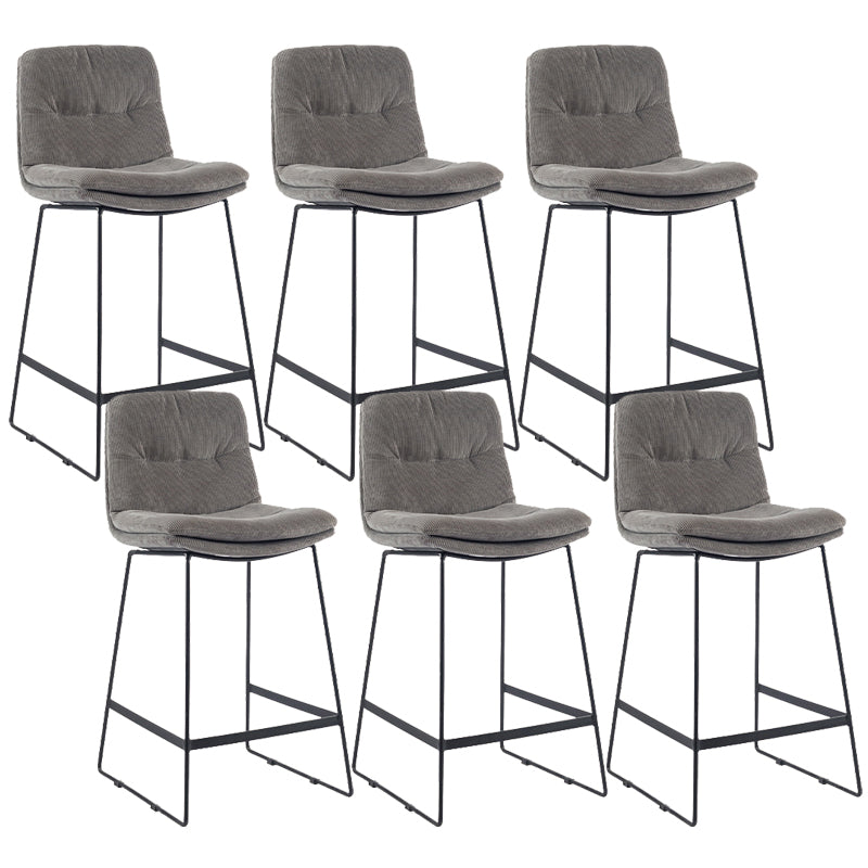 Coffee Shop Low Back Scandinavian Stool Matte Finish Upholstered Bar Stools