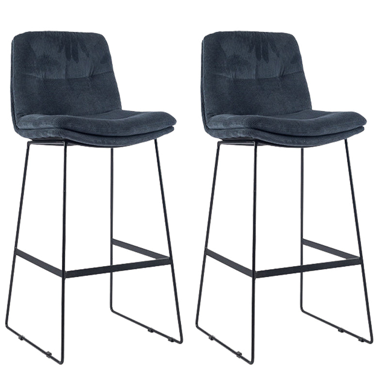 Coffee Shop Low Back Scandinavian Stool Matte Finish Upholstered Bar Stools