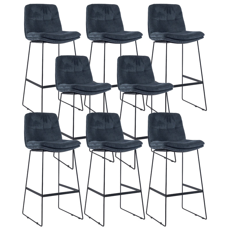Coffee Shop Low Back Scandinavian Stool Matte Finish Upholstered Bar Stools