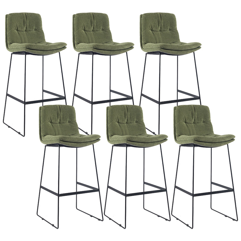 Coffee Shop Low Back Scandinavian Stool Matte Finish Upholstered Bar Stools