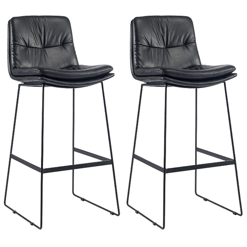 Coffee Shop Low Back Scandinavian Stool Matte Finish Upholstered Bar Stools