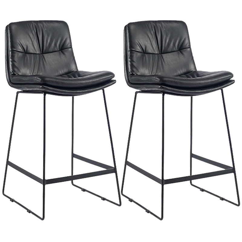Coffee Shop Low Back Scandinavian Stool Matte Finish Upholstered Bar Stools