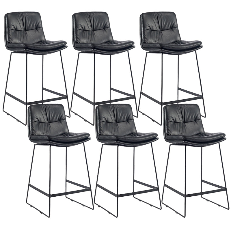 Coffee Shop Low Back Scandinavian Stool Matte Finish Upholstered Bar Stools