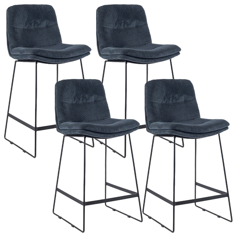 Coffee Shop Low Back Scandinavian Stool Matte Finish Upholstered Bar Stools