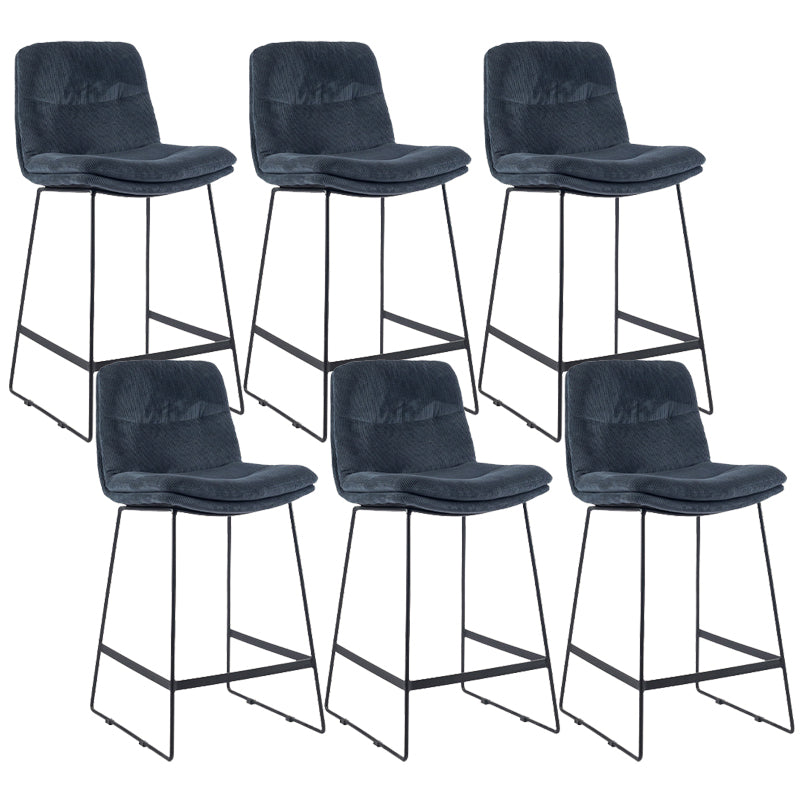 Coffee Shop Low Back Scandinavian Stool Matte Finish Upholstered Bar Stools