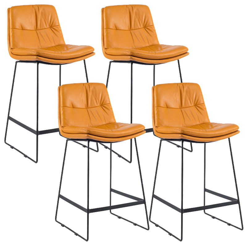 Coffee Shop Low Back Scandinavian Stool Matte Finish Upholstered Bar Stools