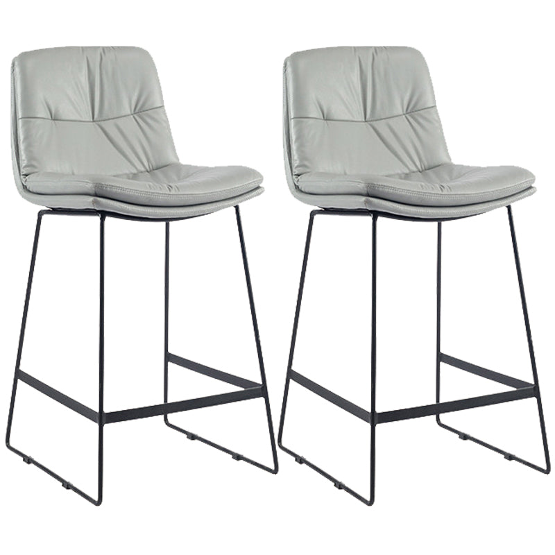 Coffee Shop Low Back Scandinavian Stool Matte Finish Upholstered Bar Stools