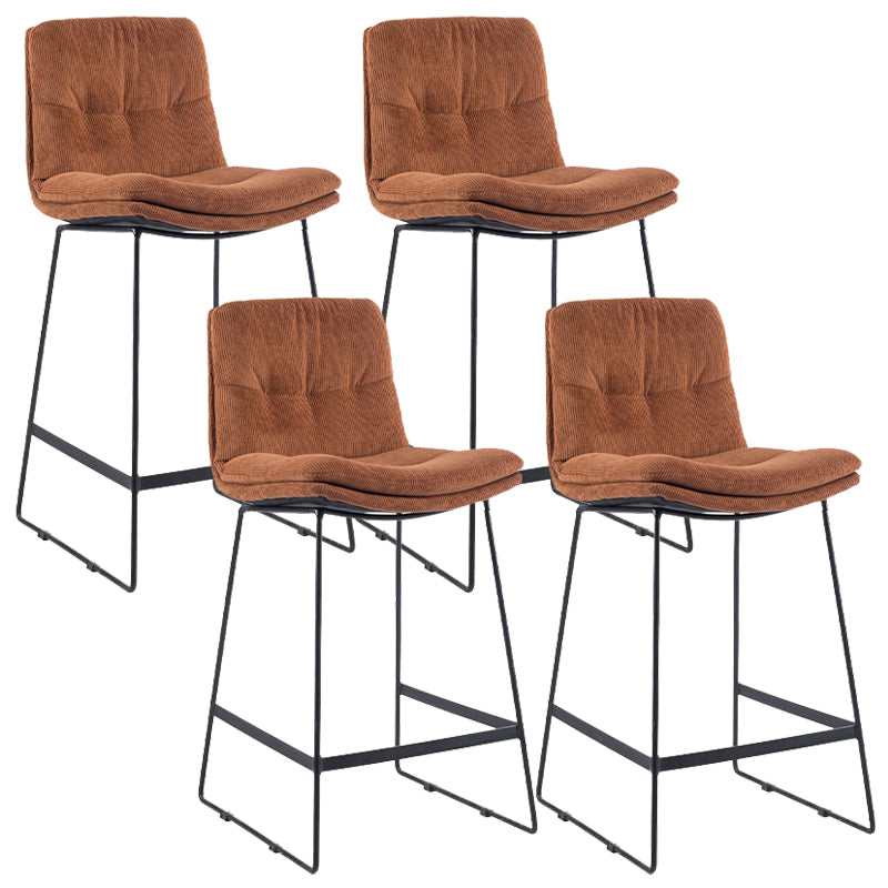 Coffee Shop Low Back Scandinavian Stool Matte Finish Upholstered Bar Stools