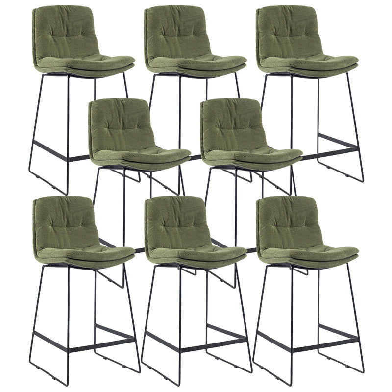 Coffee Shop Low Back Scandinavian Stool Matte Finish Upholstered Bar Stools