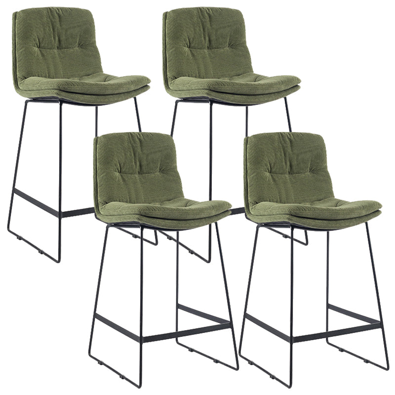 Coffee Shop Low Back Scandinavian Stool Matte Finish Upholstered Bar Stools