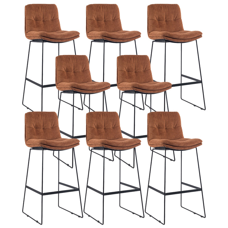 Coffee Shop Low Back Scandinavian Stool Matte Finish Upholstered Bar Stools