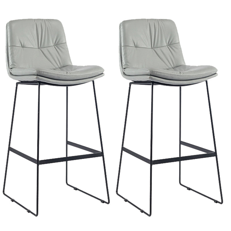 Coffee Shop Low Back Scandinavian Stool Matte Finish Upholstered Bar Stools