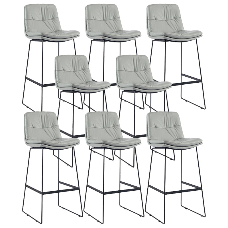 Coffee Shop Low Back Scandinavian Stool Matte Finish Upholstered Bar Stools