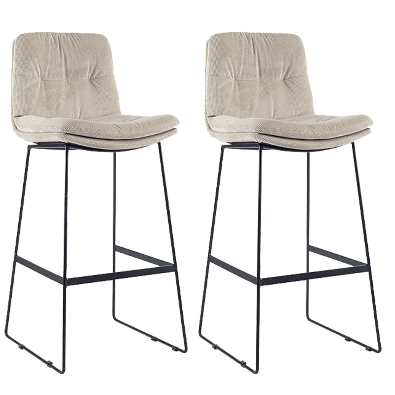 Coffee Shop Low Back Scandinavian Stool Matte Finish Upholstered Bar Stools