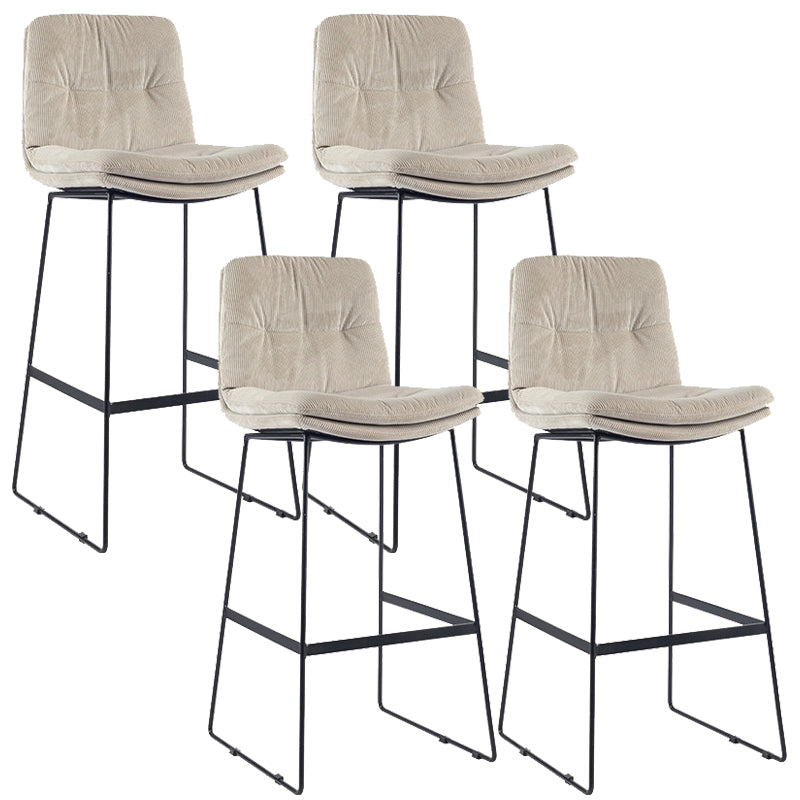 Coffee Shop Low Back Scandinavian Stool Matte Finish Upholstered Bar Stools