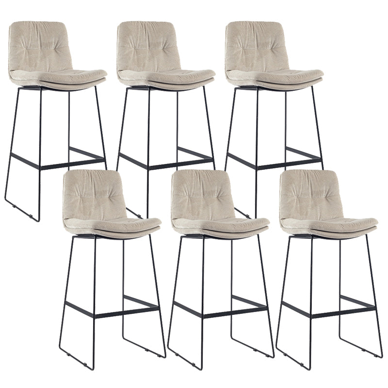 Coffee Shop Low Back Scandinavian Stool Matte Finish Upholstered Bar Stools
