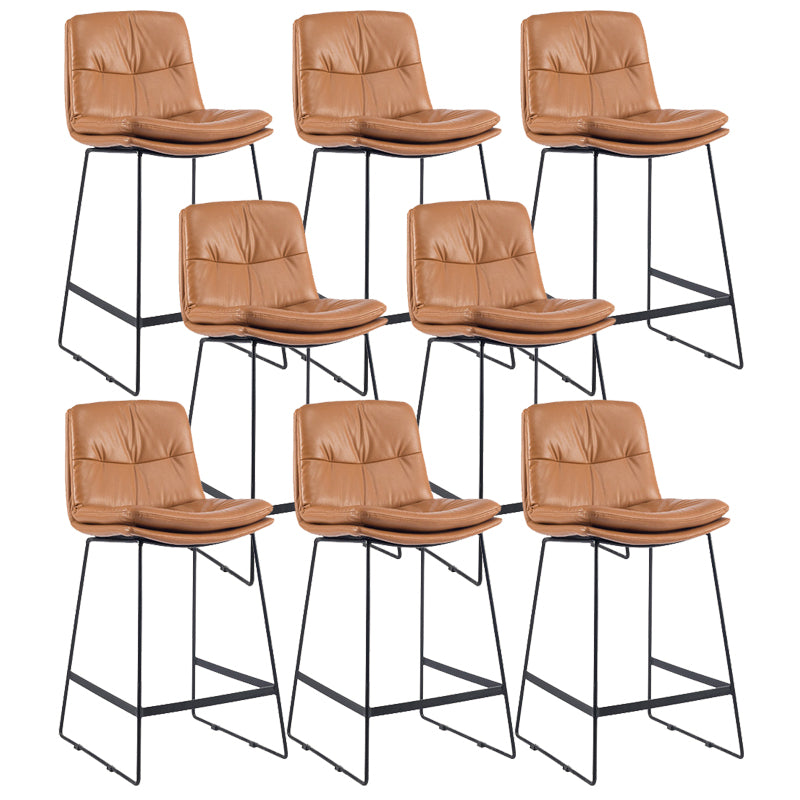 Coffee Shop Low Back Scandinavian Stool Matte Finish Upholstered Bar Stools