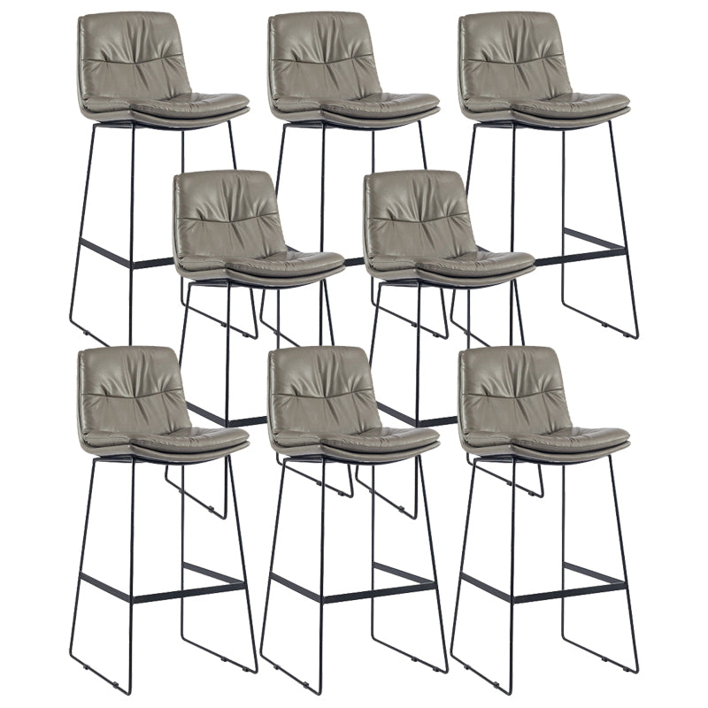 Coffee Shop Low Back Scandinavian Stool Matte Finish Upholstered Bar Stools