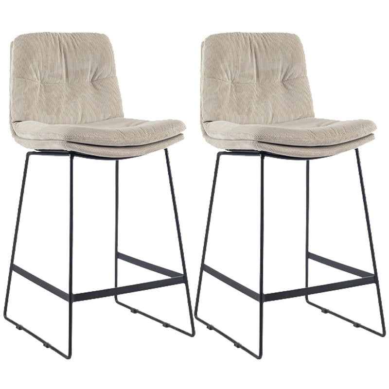 Coffee Shop Low Back Scandinavian Stool Matte Finish Upholstered Bar Stools