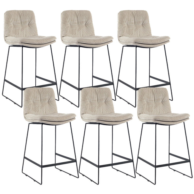 Coffee Shop Low Back Scandinavian Stool Matte Finish Upholstered Bar Stools