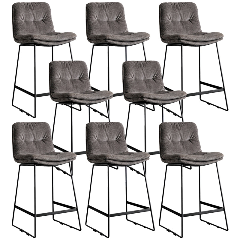 Scandinavian Low Back Coffee Shop Matte Finish Upholstered Bar Stools