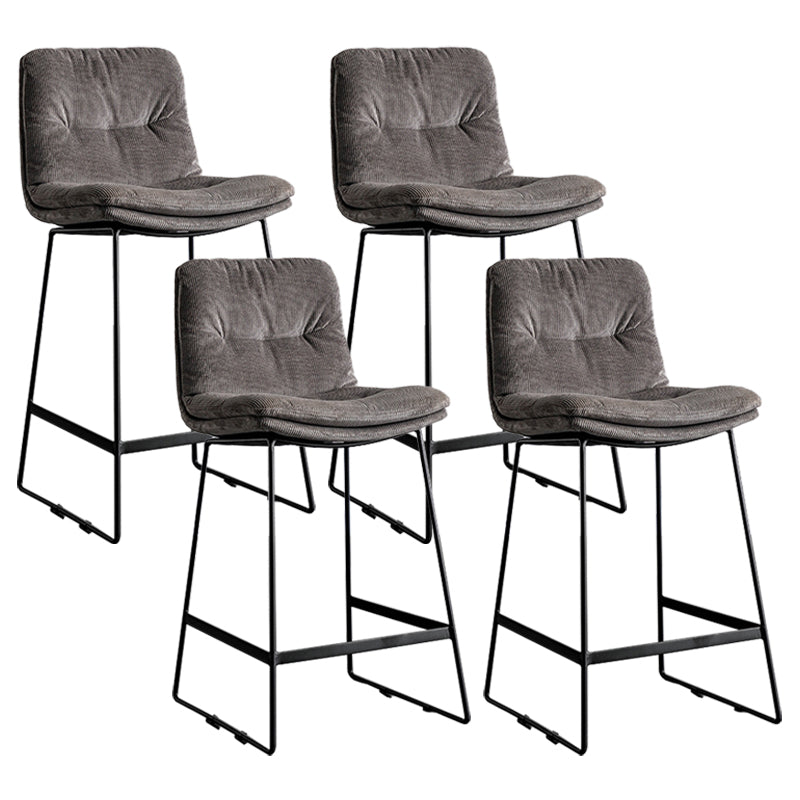 Scandinavian Low Back Coffee Shop Matte Finish Upholstered Bar Stools