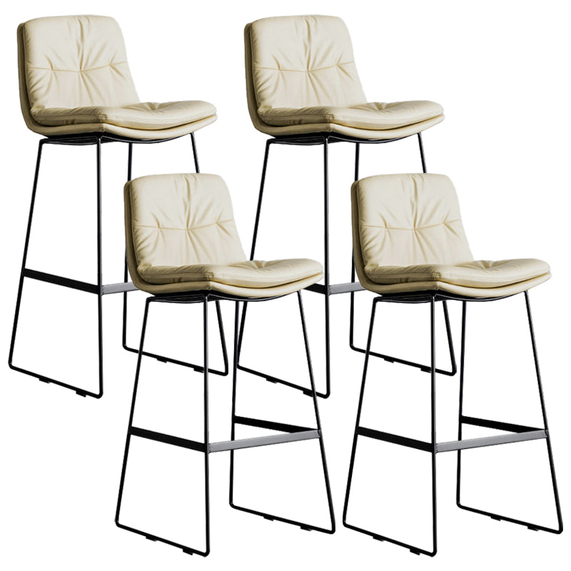 Scandinavian Low Back Coffee Shop Matte Finish Upholstered Bar Stools