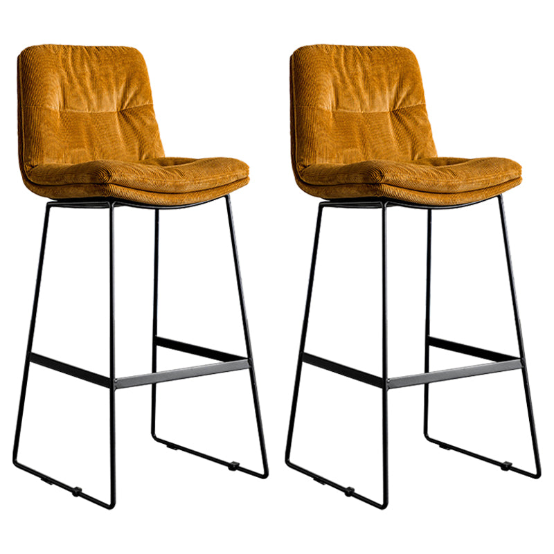Scandinavian Low Back Coffee Shop Matte Finish Upholstered Bar Stools