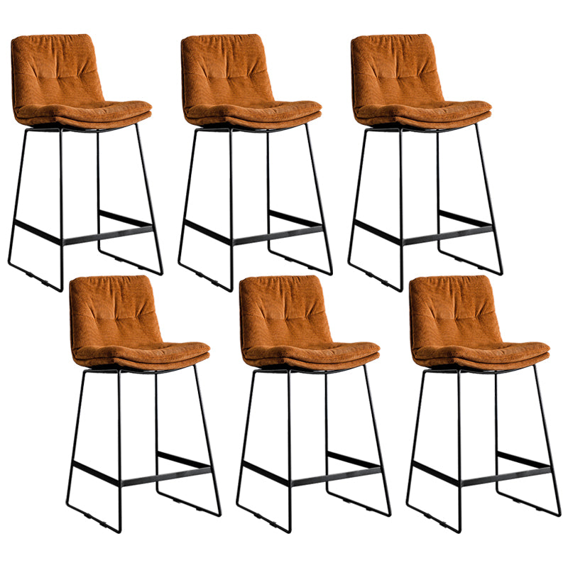Scandinavian Low Back Coffee Shop Matte Finish Upholstered Bar Stools