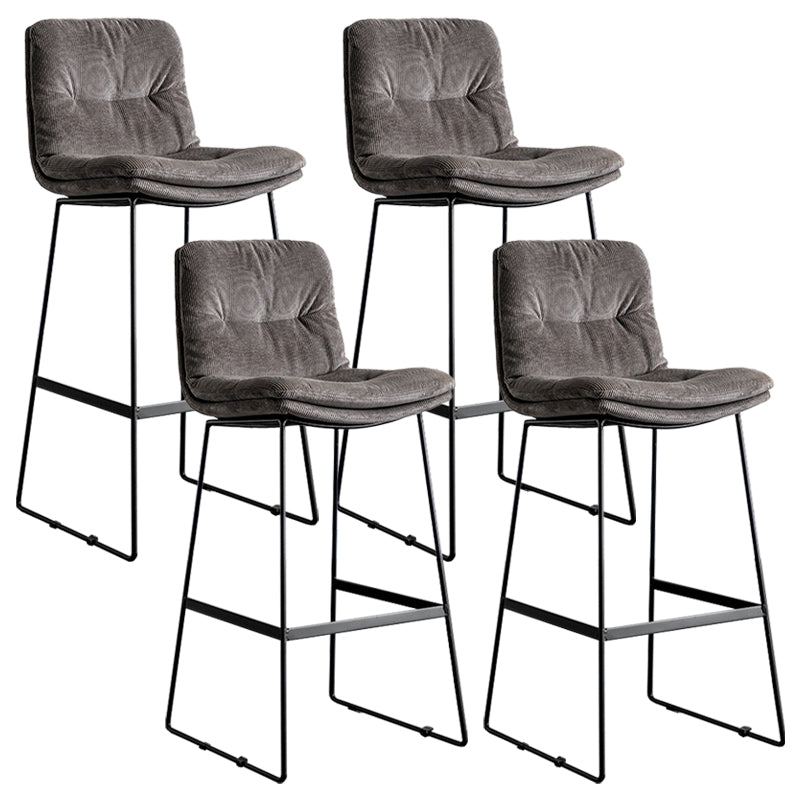 Scandinavian Low Back Coffee Shop Matte Finish Upholstered Bar Stools