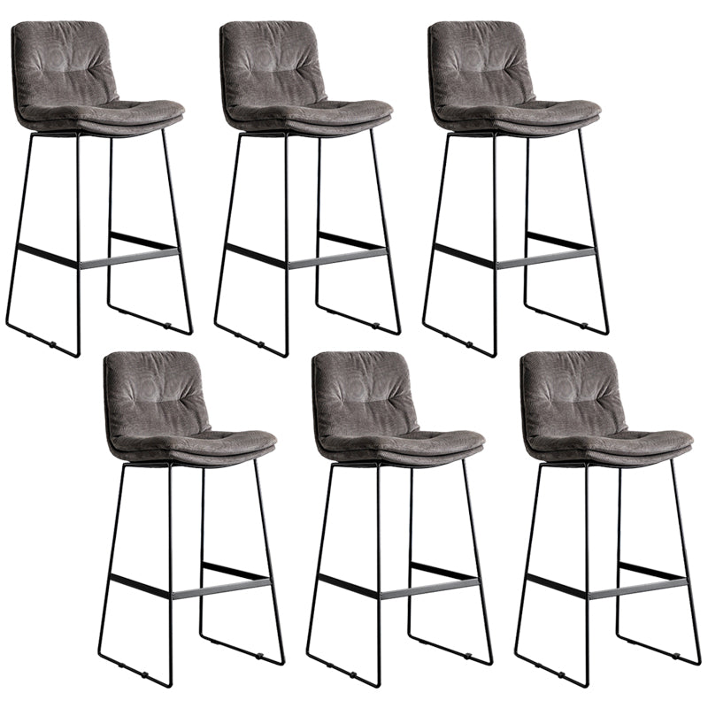 Scandinavian Low Back Coffee Shop Matte Finish Upholstered Bar Stools