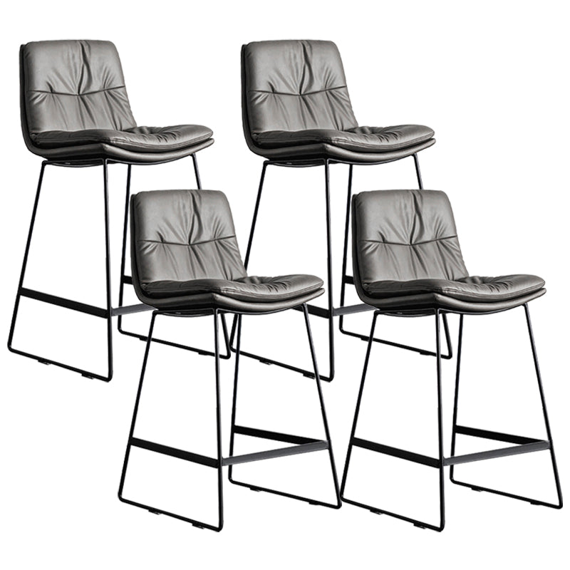 Scandinavian Low Back Coffee Shop Matte Finish Upholstered Bar Stools