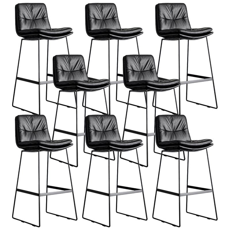 Scandinavian Low Back Coffee Shop Matte Finish Upholstered Bar Stools