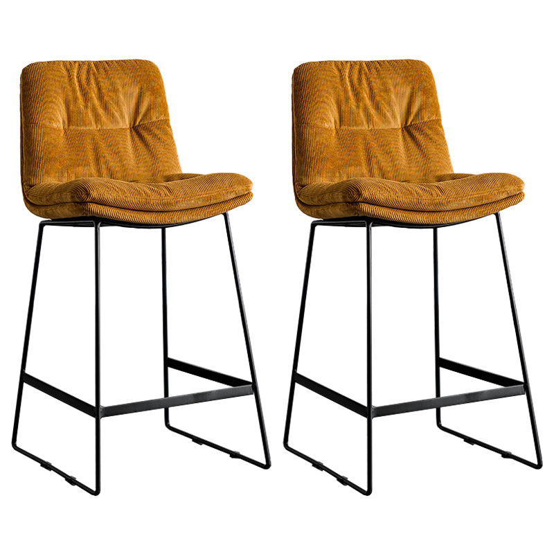 Scandinavian Low Back Coffee Shop Matte Finish Upholstered Bar Stools