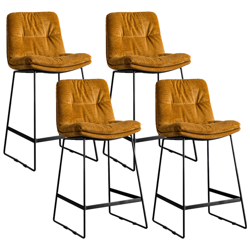Scandinavian Low Back Coffee Shop Matte Finish Upholstered Bar Stools