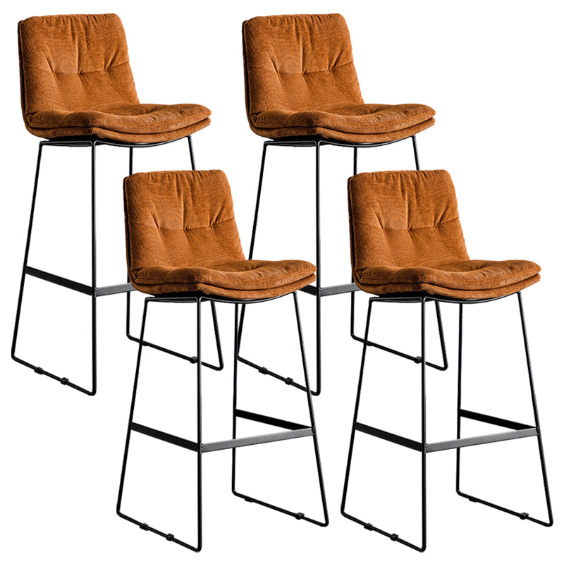 Scandinavian Low Back Coffee Shop Matte Finish Upholstered Bar Stools
