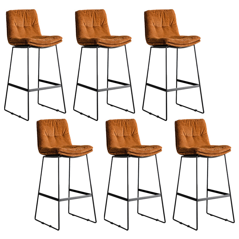 Scandinavian Low Back Coffee Shop Matte Finish Upholstered Bar Stools