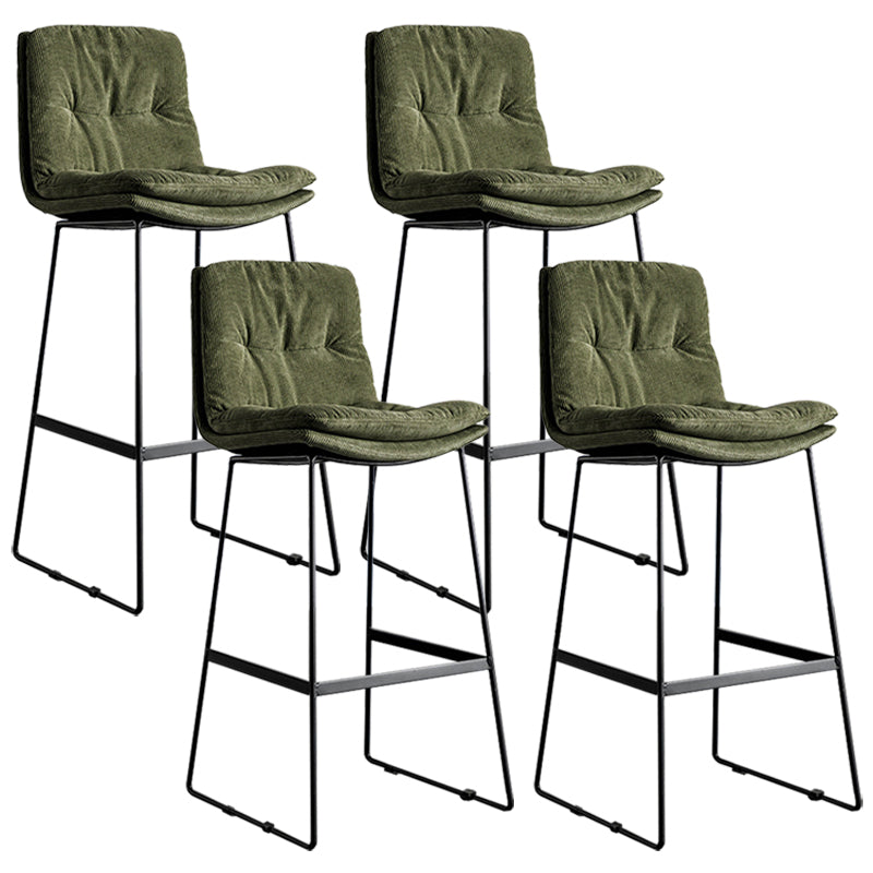 Scandinavian Low Back Coffee Shop Matte Finish Upholstered Bar Stools