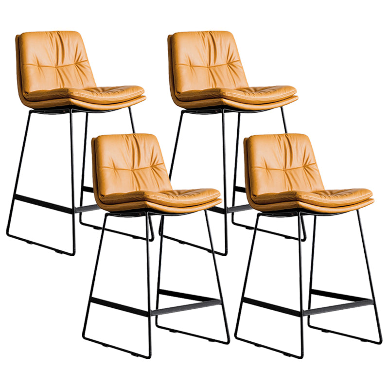 Scandinavian Low Back Coffee Shop Matte Finish Upholstered Bar Stools