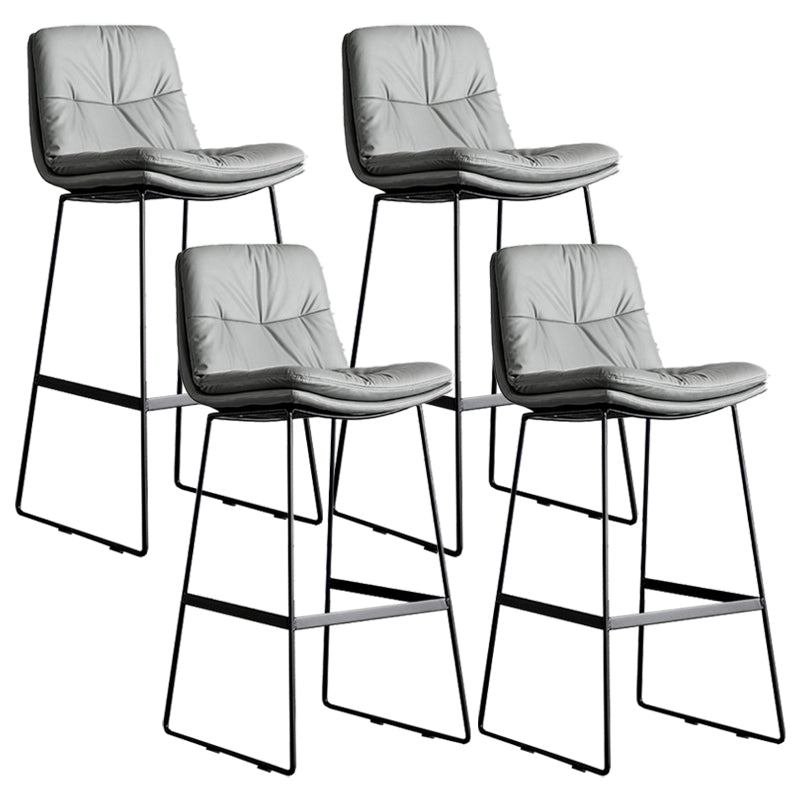 Scandinavian Low Back Coffee Shop Matte Finish Upholstered Bar Stools