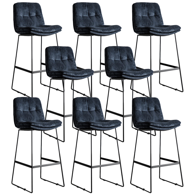 Scandinavian Low Back Coffee Shop Matte Finish Upholstered Bar Stools