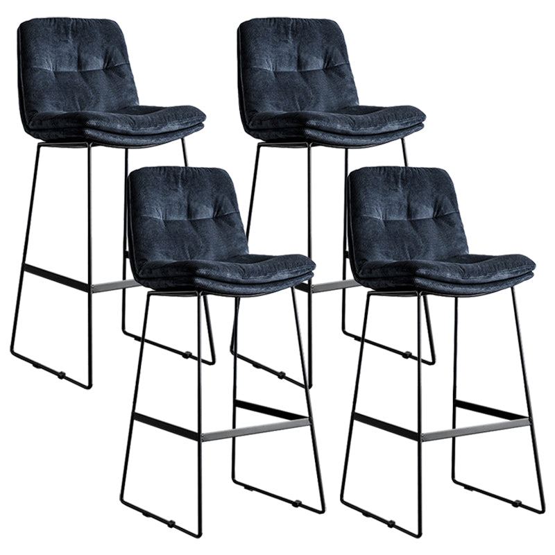 Scandinavian Low Back Coffee Shop Matte Finish Upholstered Bar Stools