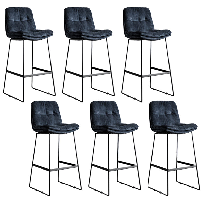 Scandinavian Low Back Coffee Shop Matte Finish Upholstered Bar Stools
