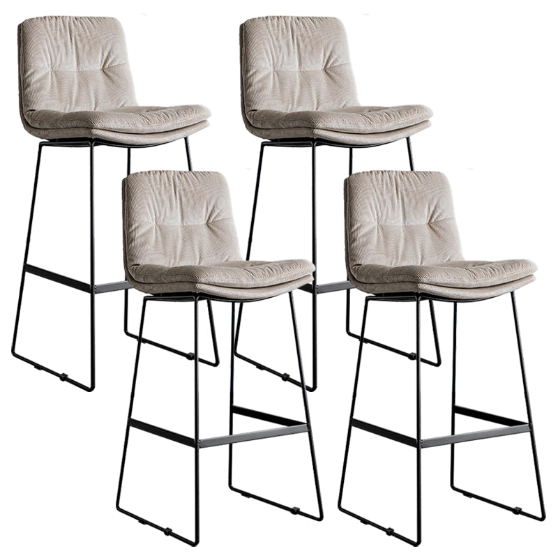 Scandinavian Low Back Coffee Shop Matte Finish Upholstered Bar Stools