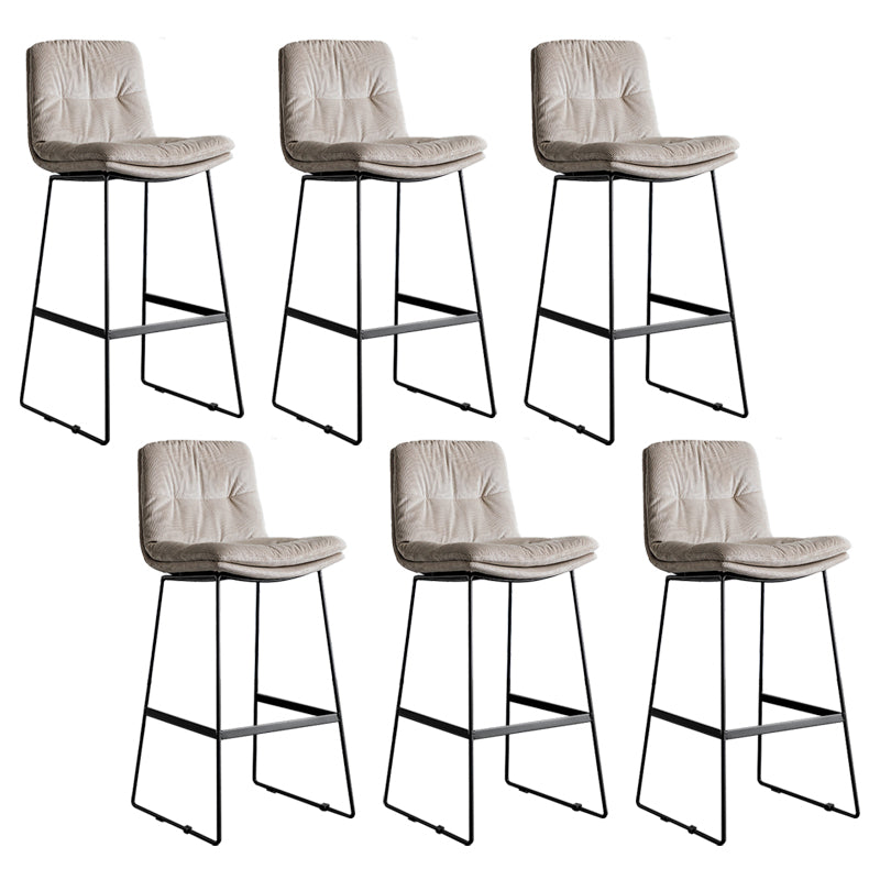 Scandinavian Low Back Coffee Shop Matte Finish Upholstered Bar Stools