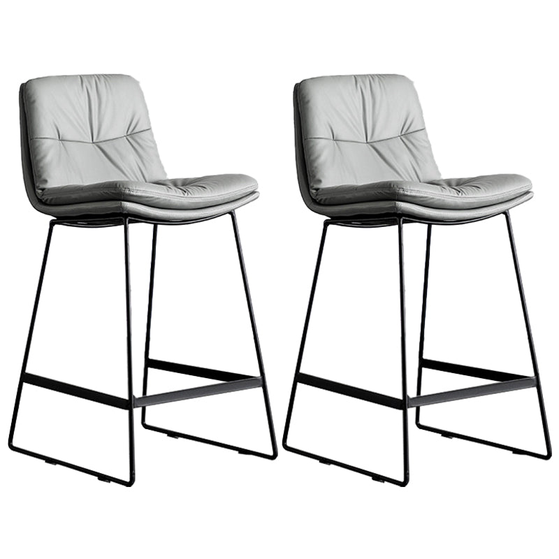 Scandinavian Low Back Coffee Shop Matte Finish Upholstered Bar Stools