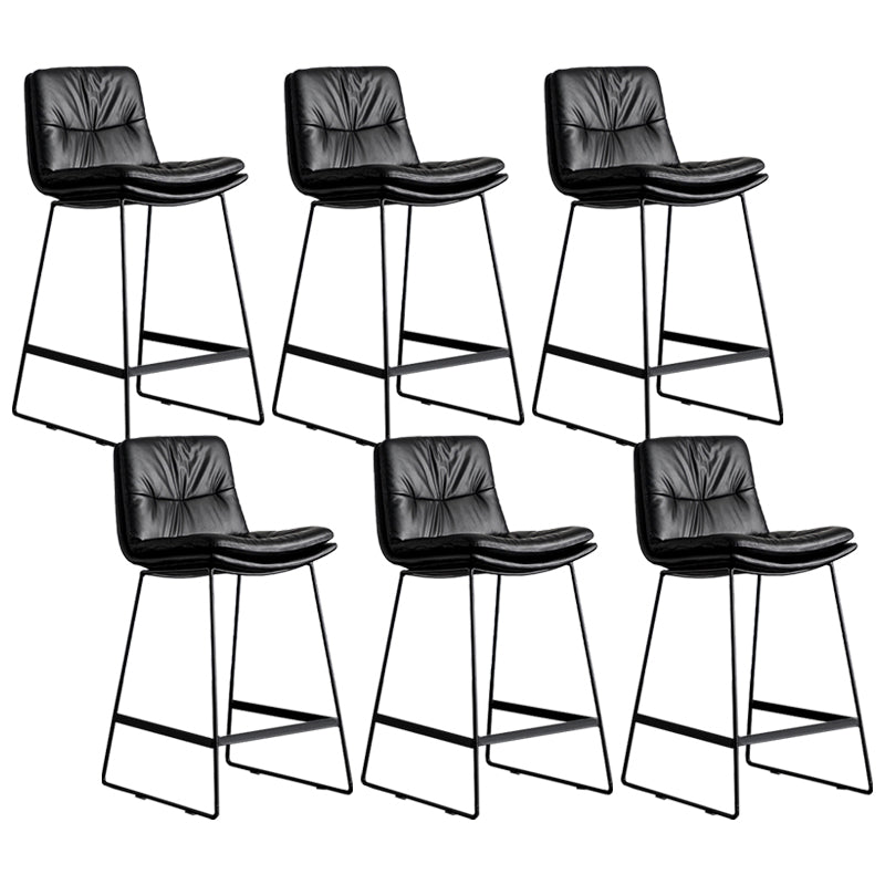 Scandinavian Low Back Coffee Shop Matte Finish Upholstered Bar Stools