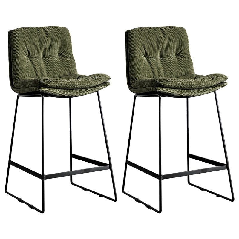 Scandinavian Low Back Coffee Shop Matte Finish Upholstered Bar Stools