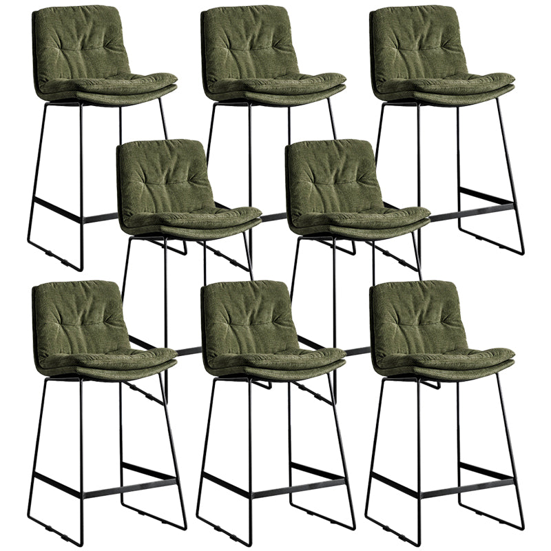 Scandinavian Low Back Coffee Shop Matte Finish Upholstered Bar Stools