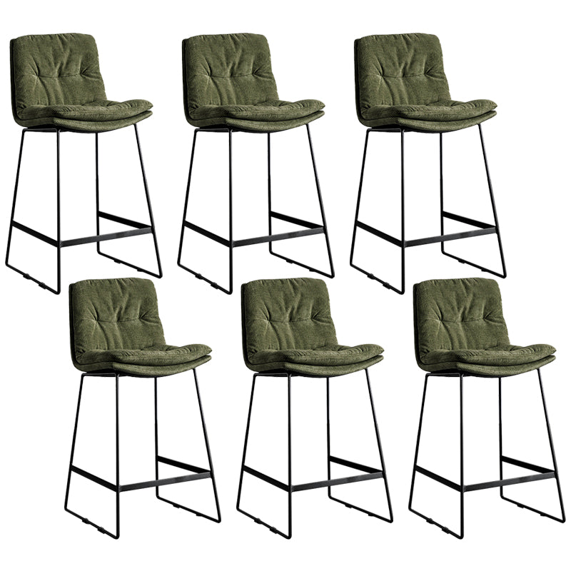 Scandinavian Low Back Coffee Shop Matte Finish Upholstered Bar Stools